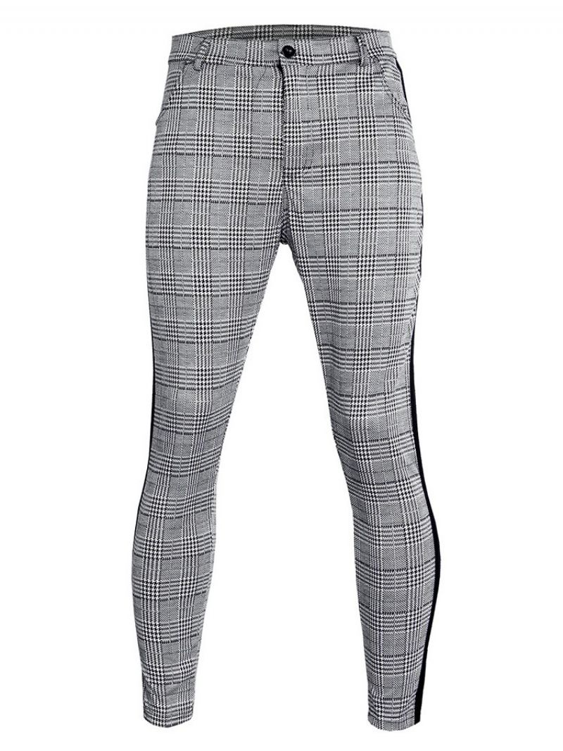 Plaid Patchwork Pencil Pants Europæiske Four Seasons Casual Pants