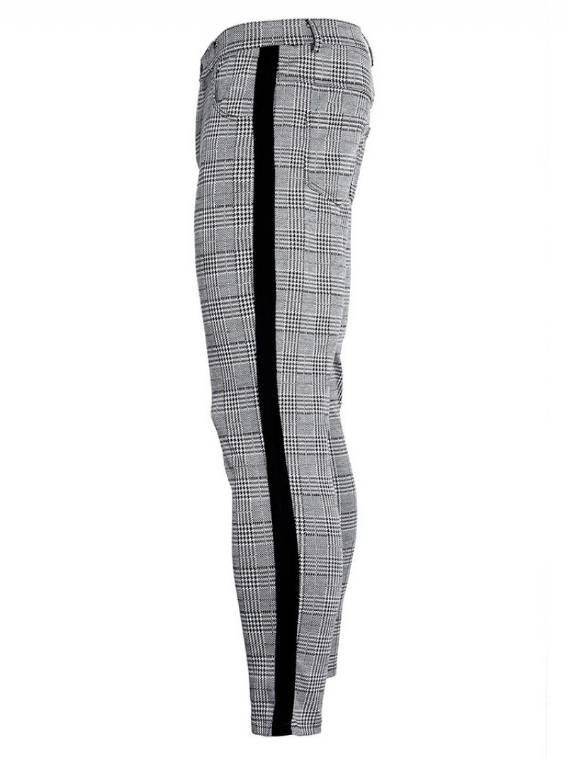 Plaid Patchwork Pencil Pants Europæiske Four Seasons Casual Pants