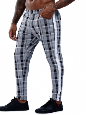 Plaid Patchwork Pencil Pants Europæiske Four Seasons Casual Pants