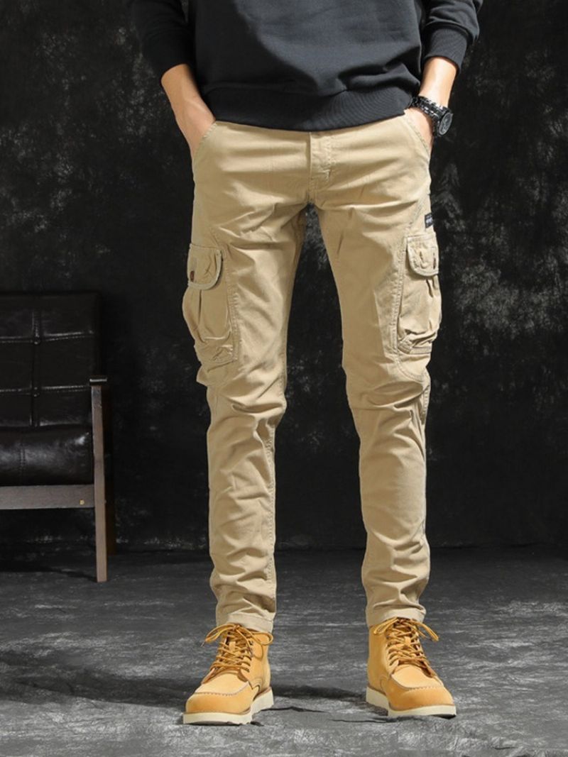 Plain Pocket Four Seasons Mode Casual Bukser