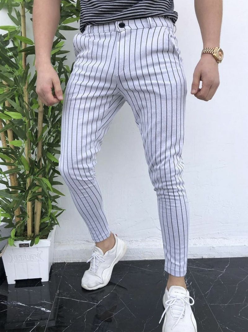 Pocket Stripe Mænds Casual Pencil Pants