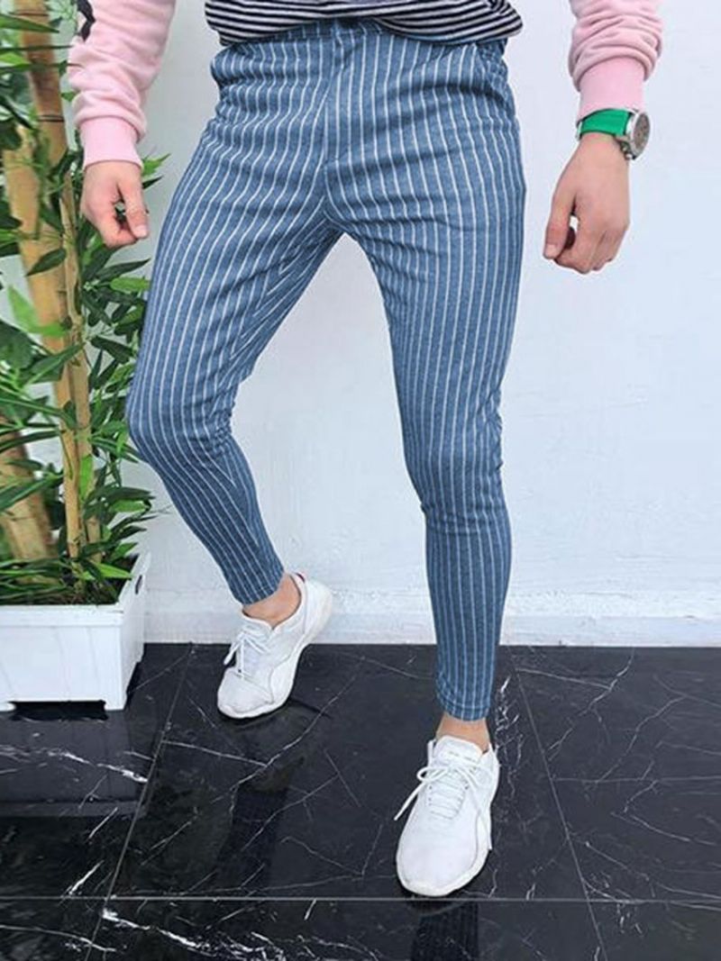 Pocket Stripe Mænds Casual Pencil Pants