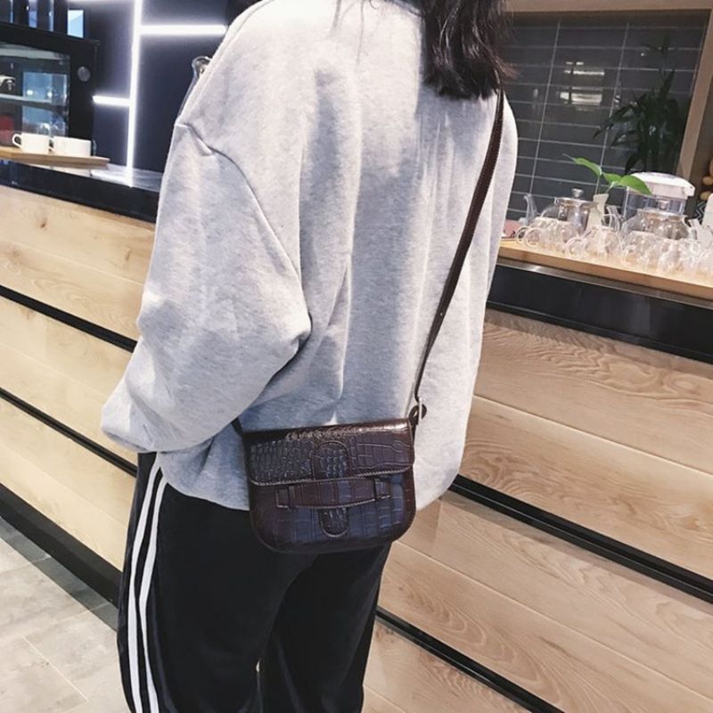 Alligator Thread Pu Sadel Crossbody Taske