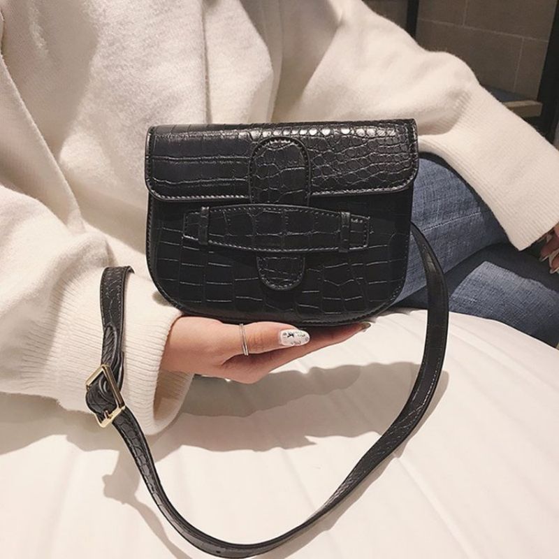 Alligator Thread Pu Sadel Crossbody Taske