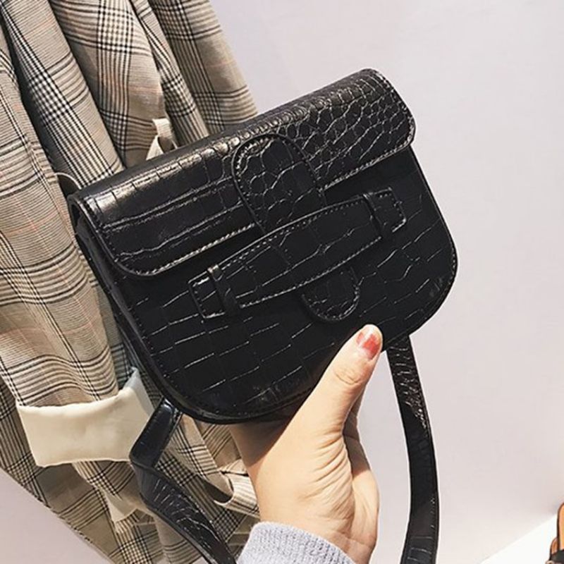 Alligator Thread Pu Sadel Crossbody Taske