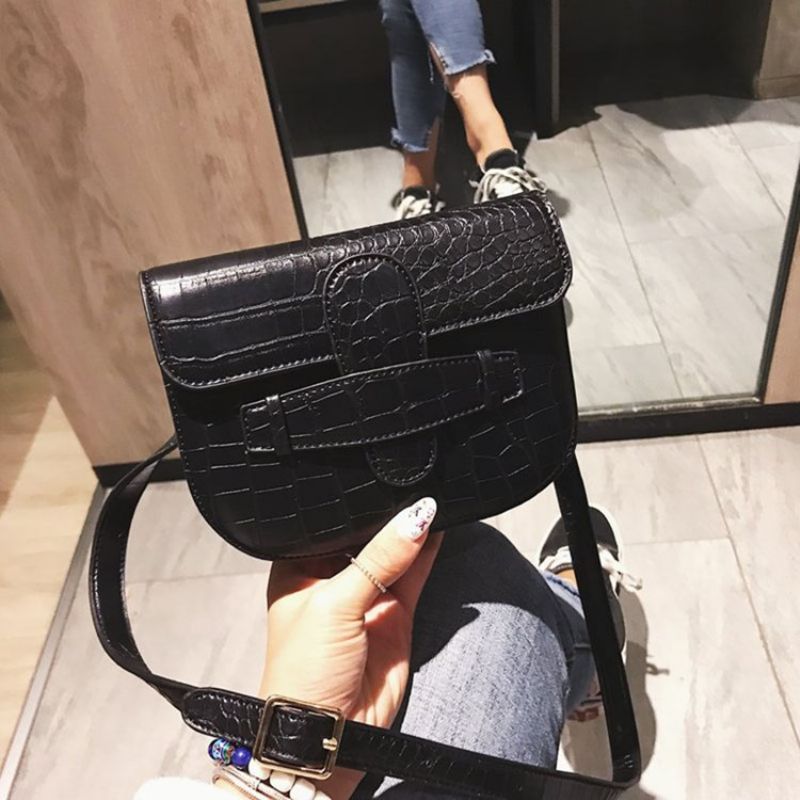 Alligator Thread Pu Sadel Crossbody Taske