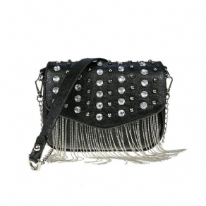 Almindeligt Pu-Diamant Rektangel-Crossbody-Tasker