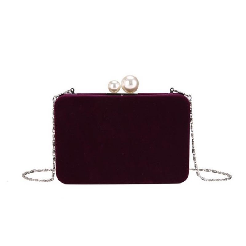 Almindeligt Velour-Kædeflap Crossbody-Taske