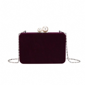 Almindeligt Velour-Kædeflap Crossbody-Taske