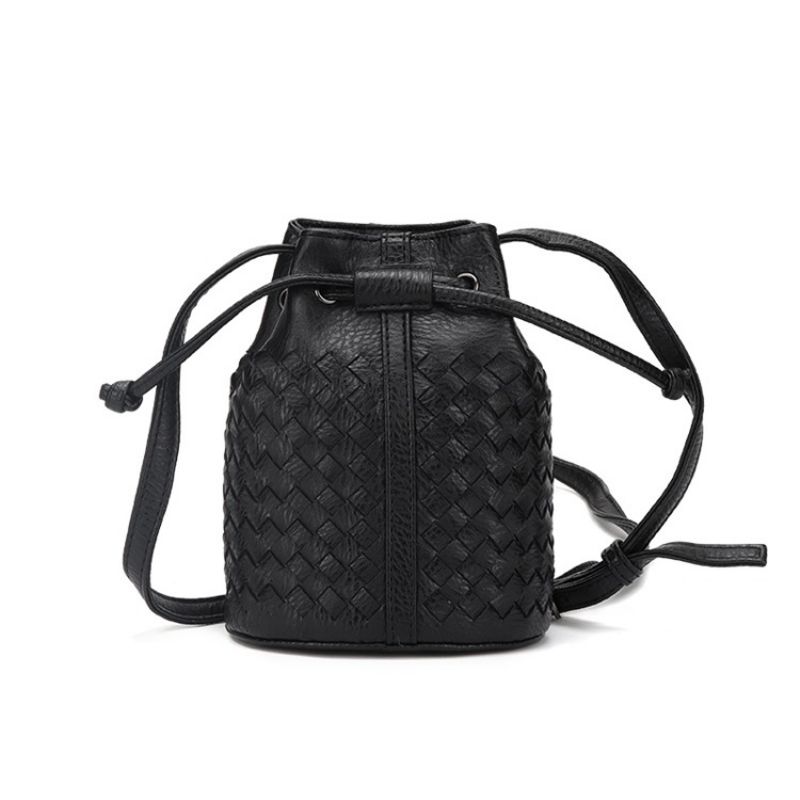 Bøtteformet Strikket Mini Crossbody Taske