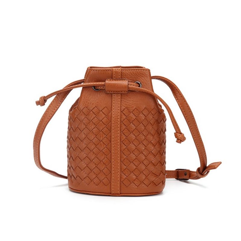 Bøtteformet Strikket Mini Crossbody Taske