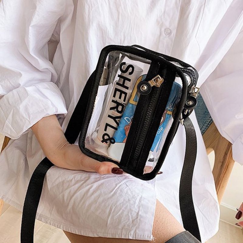 Brev Pvc Trådflap Crossbody Tasker