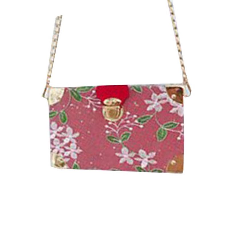 Broderi Blomstertasker I Pu Flap Crossbody-Tasker