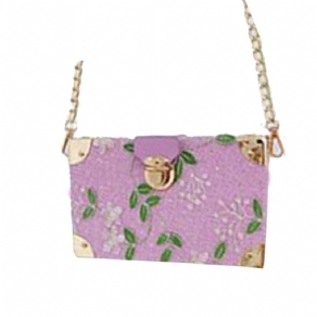 Broderi Blomstertasker I Pu Flap Crossbody-Tasker