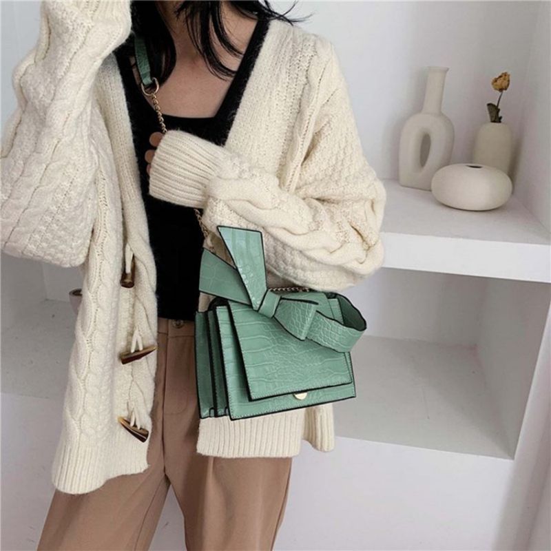 Embossing Alligator Pu Square Crossbody-Tasker