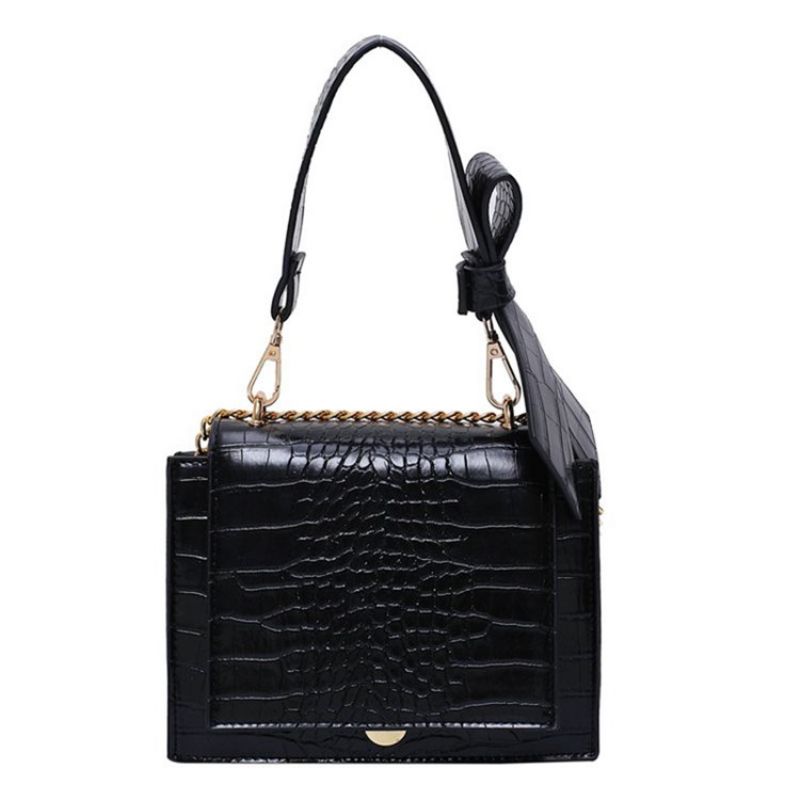 Embossing Alligator Pu Square Crossbody-Tasker