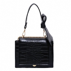 Embossing Alligator Pu Square Crossbody-Tasker