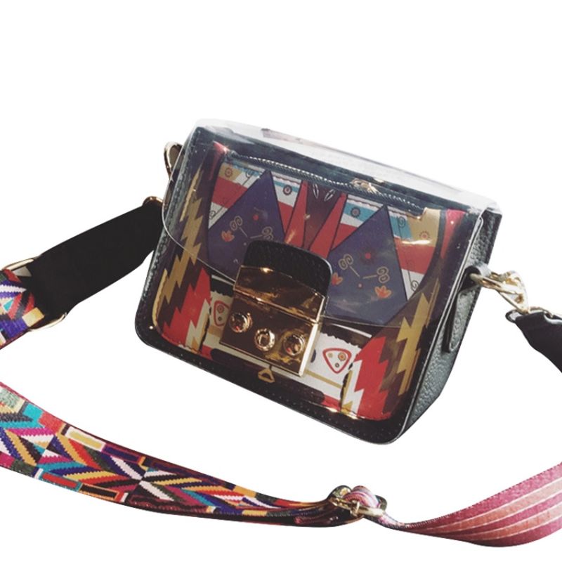 Lås Pu Cartoon Flap Crossbody-Tasker