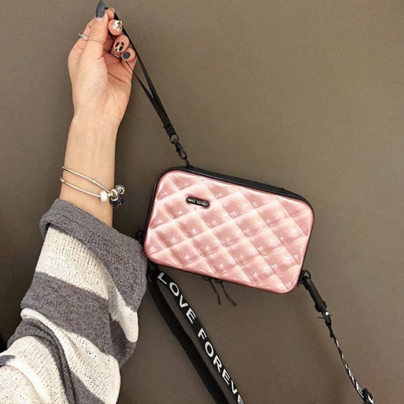 Plaid Prægede Pvc-Flap Crossbody-Tasker