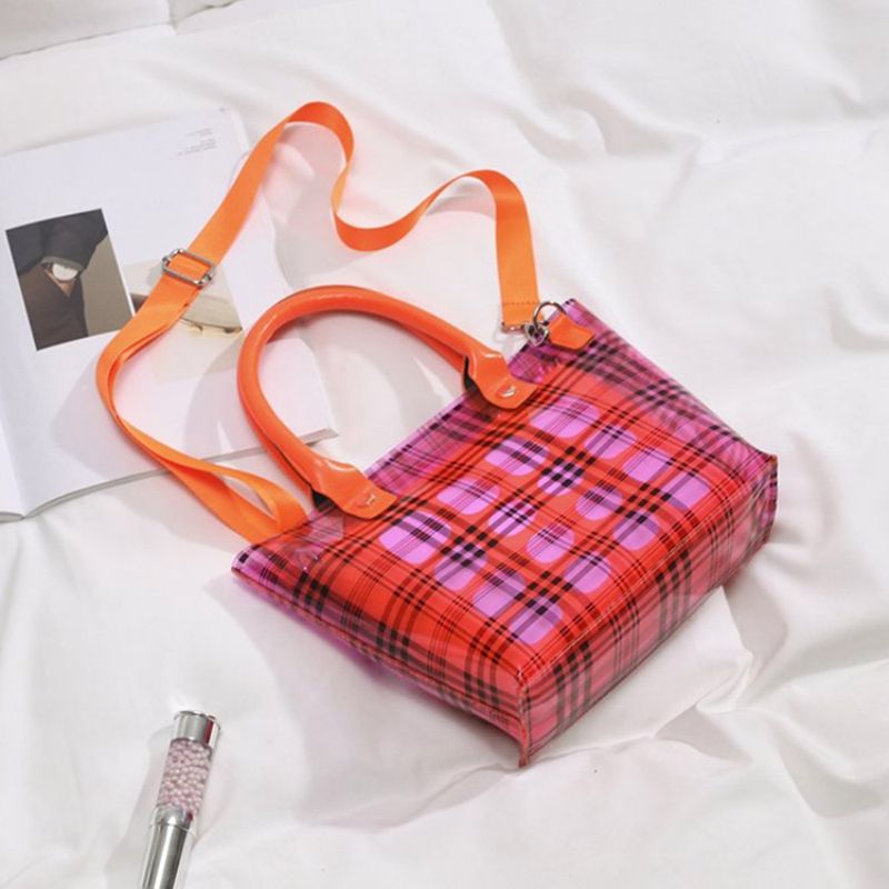 Plaidtryk Tøndeformede Crossbody-Tasker