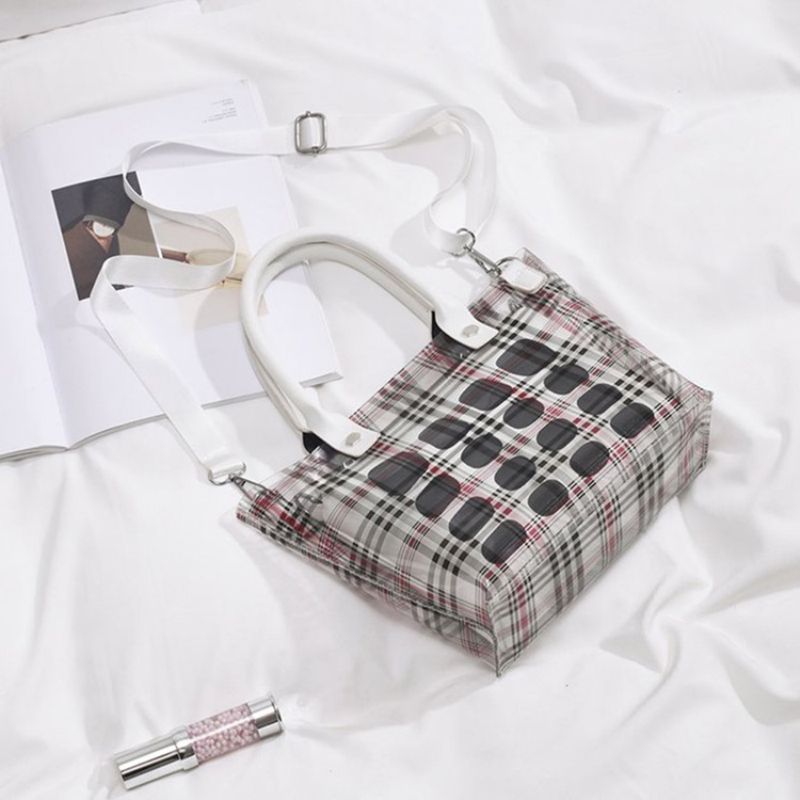 Plaidtryk Tøndeformede Crossbody-Tasker