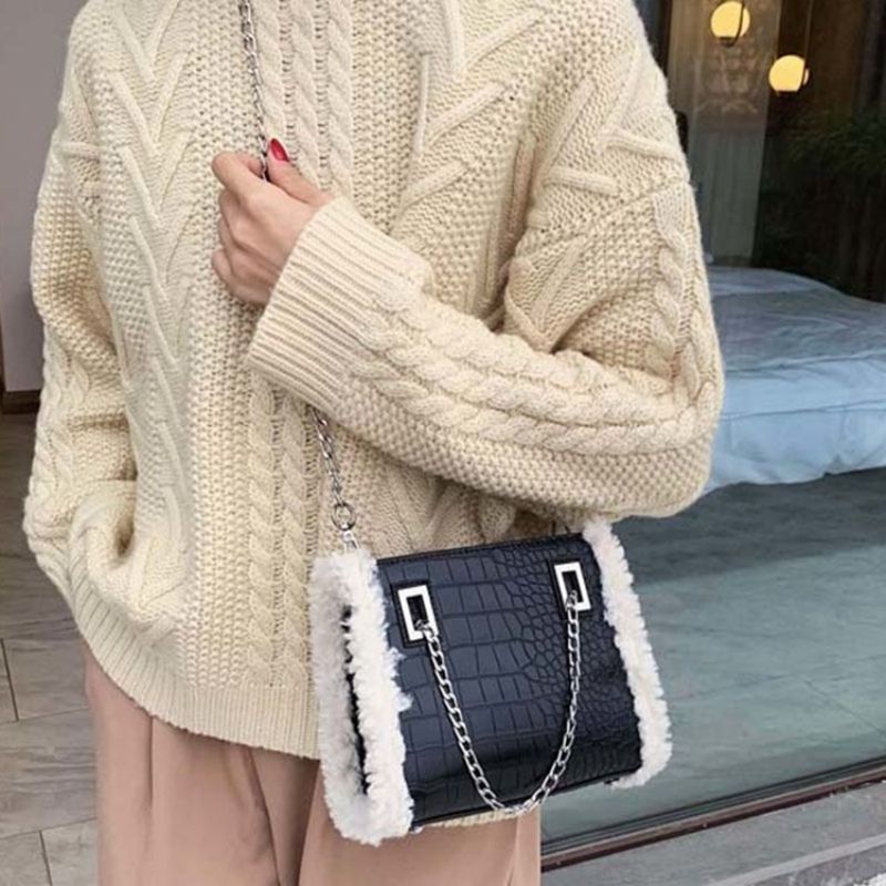 Pu Chain Alligator Rektangel Crossbody-Tasker Til Kvinder