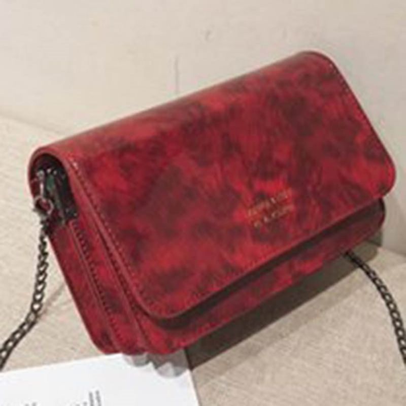 Pu Kæde Leopard Print Crossbody Taske