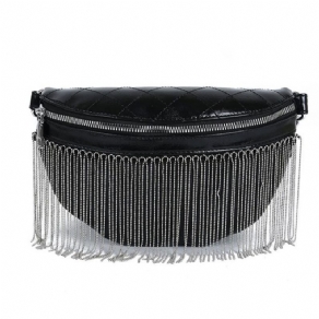 Pu Plaid Frynser Tråd Sadel Crossbody Tasker