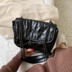 Pu Plaid Tråd Rektangle Crossbody Tasker