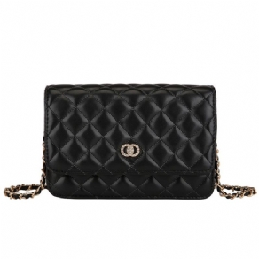 Pu-Tråd Plaid Rektangel Crossbody Tasker