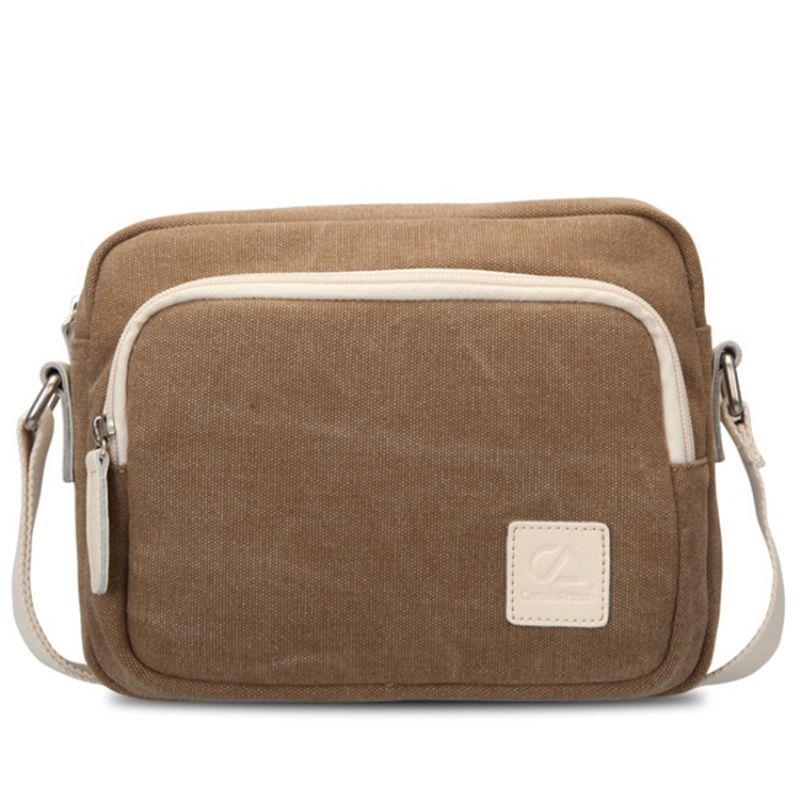 Simpel Vintage Lærreds Crossbody Taske