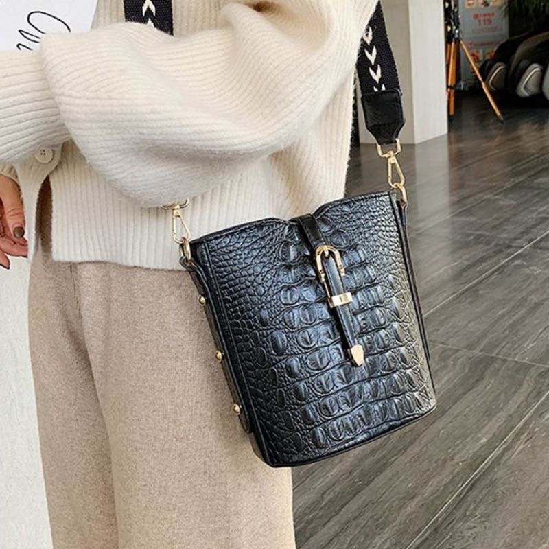 Tråd Alligator Pu Rektangel Crossbody Tasker