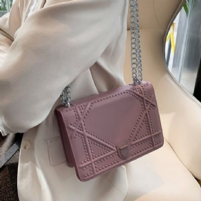 Tråd Pu Geometric Flap Crossbody-Tasker