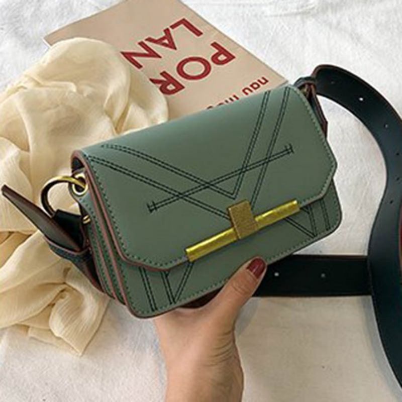 Tråd Pu Rektangel Crossbody Taske