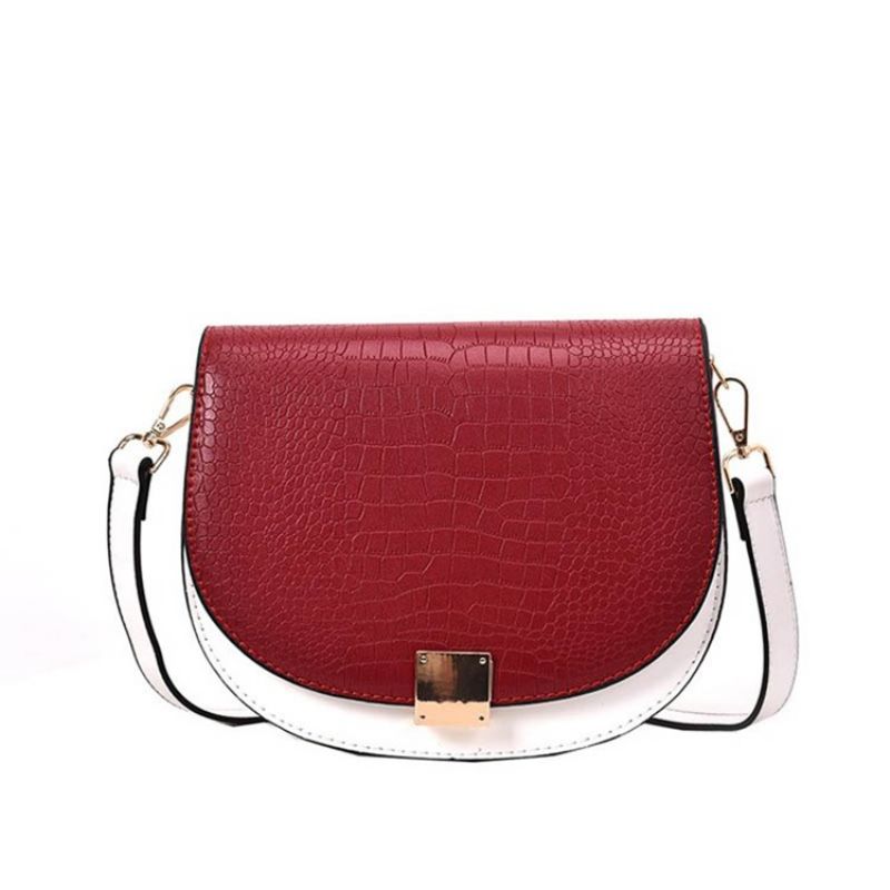 Tråd Pu Sadel Tofarvet Crossbody-Taske