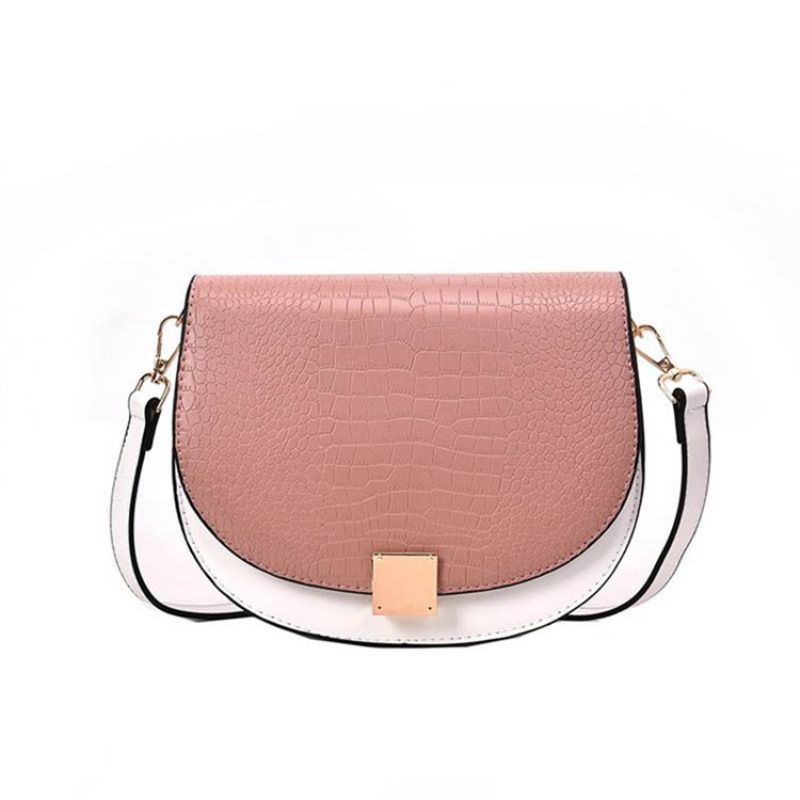 Tråd Pu Sadel Tofarvet Crossbody-Taske