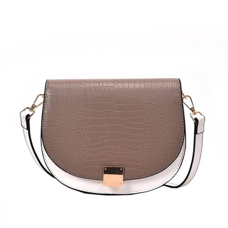 Tråd Pu Sadel Tofarvet Crossbody-Taske