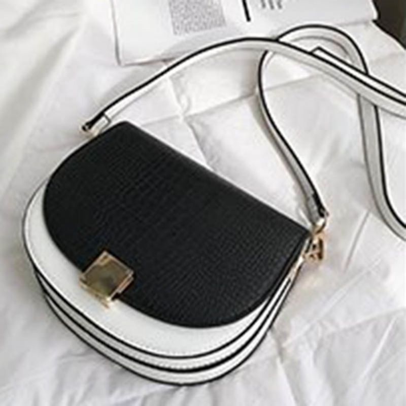 Tråd Pu Sadel Tofarvet Crossbody-Taske