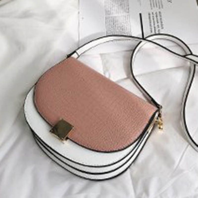 Tråd Pu Sadel Tofarvet Crossbody-Taske