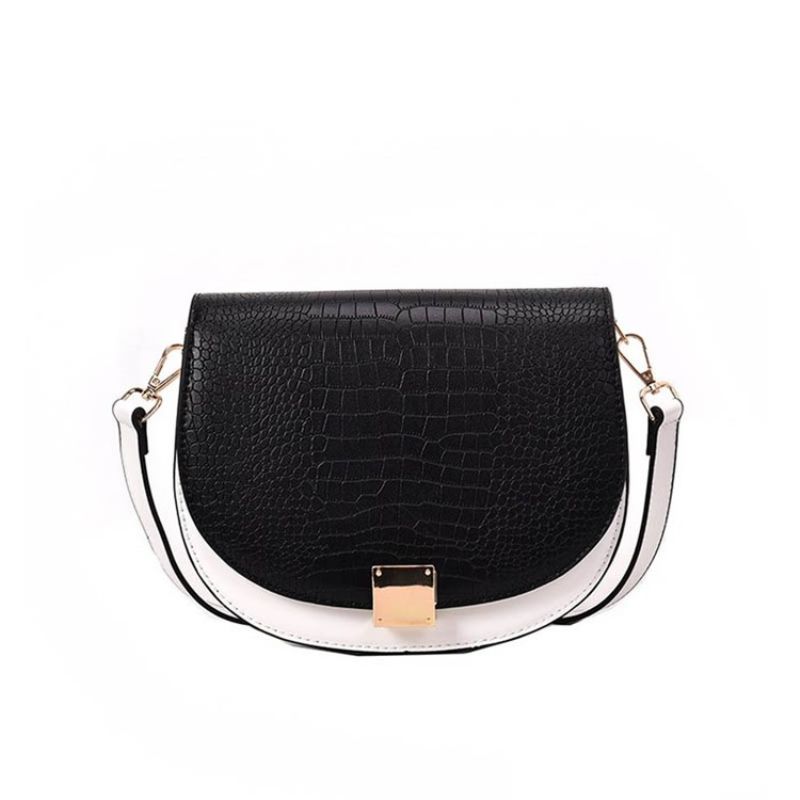 Tråd Pu Sadel Tofarvet Crossbody-Taske