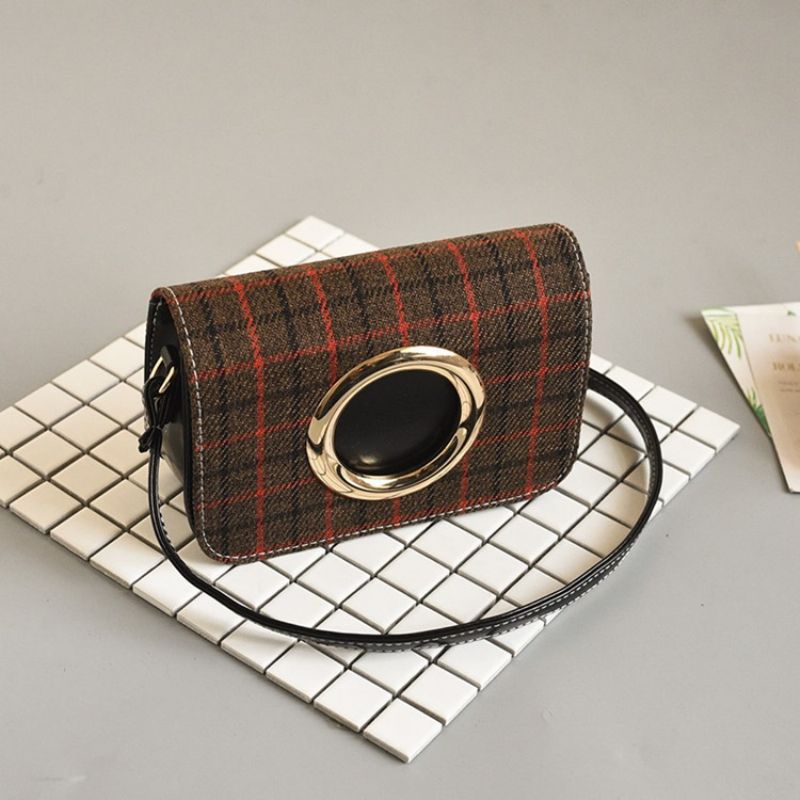 Trendy Plaid Crossbody-Taske Til Kvinder