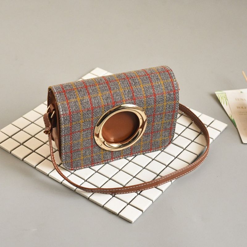 Trendy Plaid Crossbody-Taske Til Kvinder