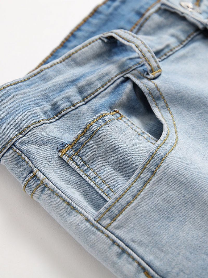 Almindelig Lige Lynlås Med Hul Koreanske Mænds Jeans