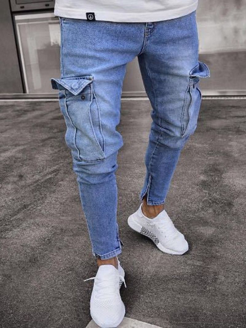 Almindeligt Slidte Pencil Pants European Zipper Jeans