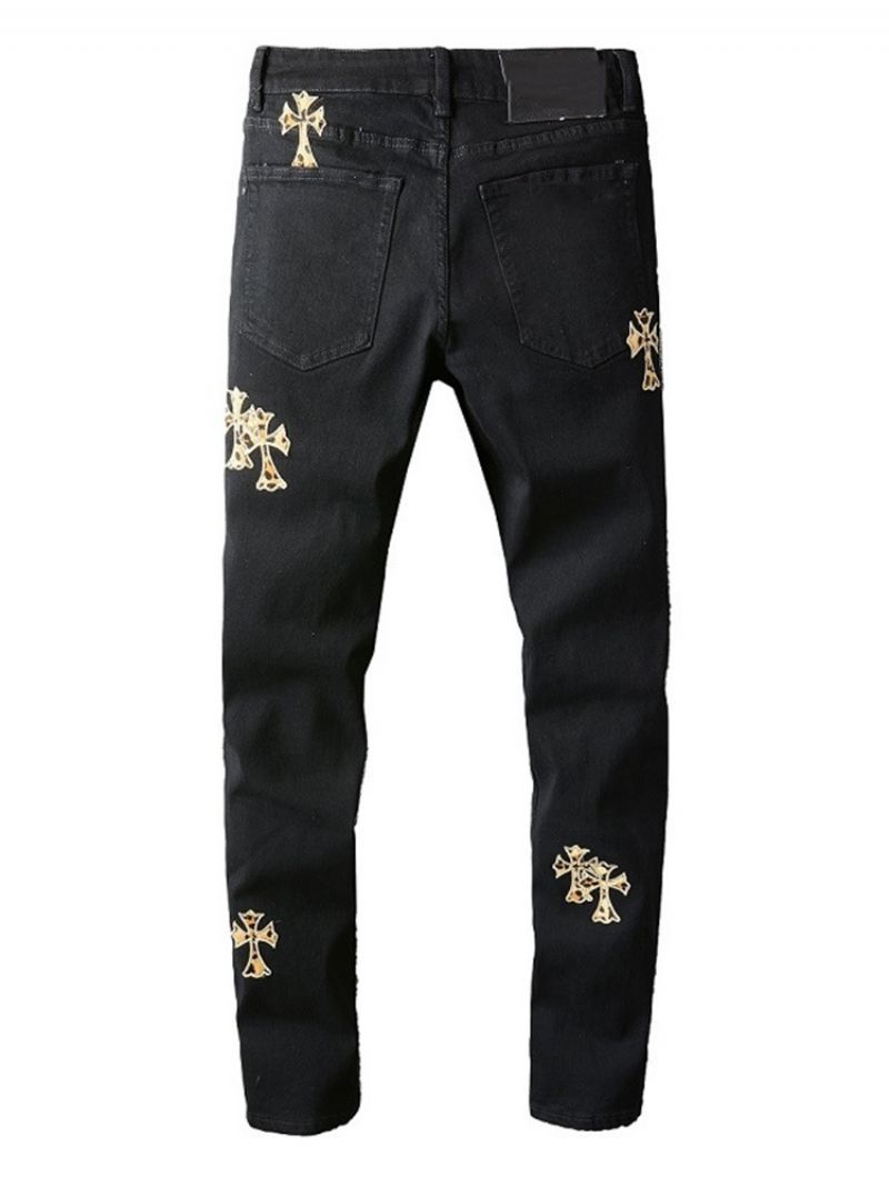 Applikationer Pencil Pants European Zipper Jeans