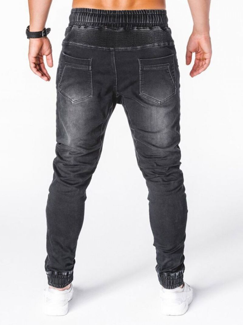 Blyant Bukser Slidt Mid Waist Hip Hop Mænds Jeans