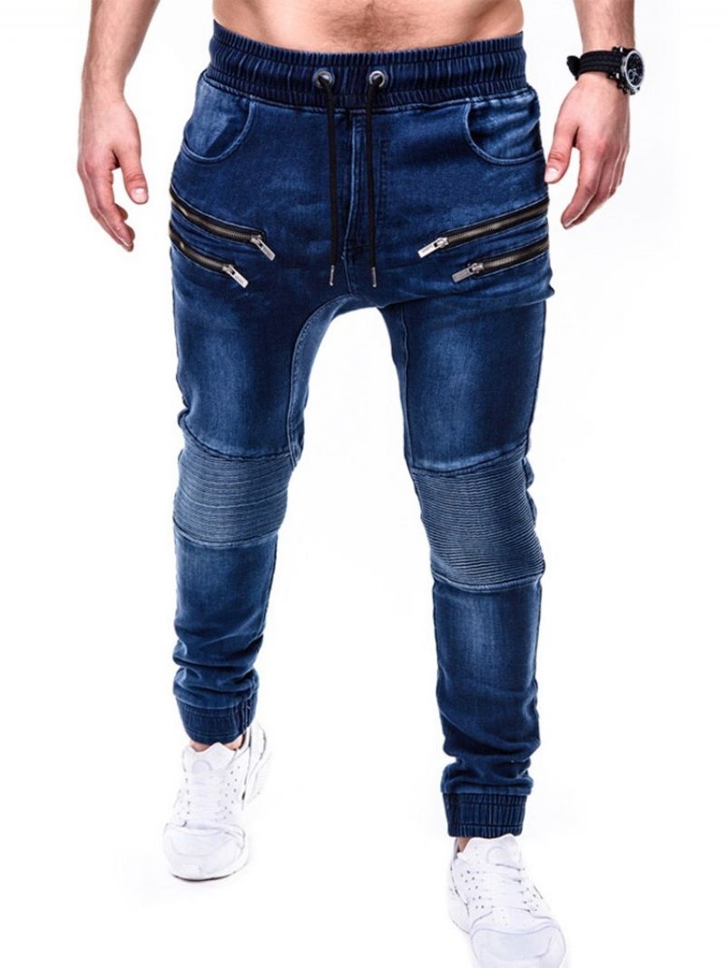 Blyant Bukser Slidt Mid Waist Hip Hop Mænds Jeans