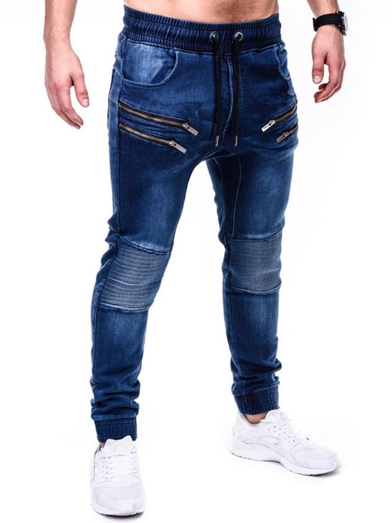 Blyant Bukser Slidt Mid Waist Hip Hop Mænds Jeans