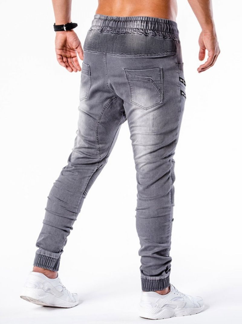 Blyant Bukser Slidt Mid Waist Hip Hop Mænds Jeans