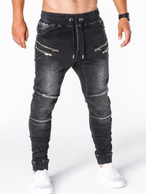 Blyant Bukser Slidt Mid Waist Hip Hop Mænds Jeans